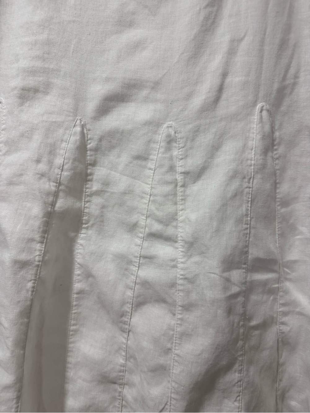 Aspesi White Short-Sleeve Linen Midi Dress - Picture 2 of 7
